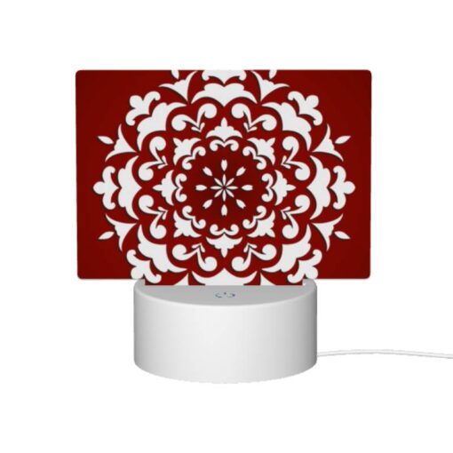 Rectangular Acrylic Night Light, A White And Red Flower Design On A Red Background. -Acrylic Night Light Shop 18a6d738f2ebd6d2c11d05033b67df94a00cafcf
