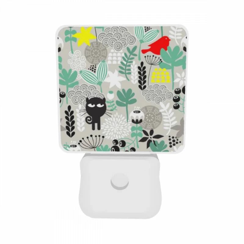 Night Light Set of 2, A black cat with a yellow bird on its head. Night Light Set Of 2, A Black Cat With A Yellow Bird On Its Head. -Acrylic Night Light Shop 18f459e008ae7630e41093001b403bd43778f336