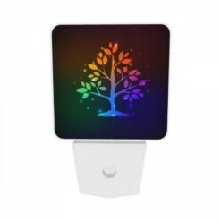 Night Light Set Of 2, A Colorful Tree With Leaves And A Blue Trunk. -Acrylic Night Light Shop 1909db859e6a3046baca48f640917ee305eec45d