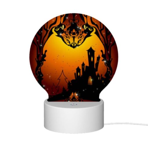 Round Acrylic Night Light, A Castle With A Moon In The Background. -Acrylic Night Light Shop 193e1dc5bfe2845c9973cf0cc5b35f47b316a6e6