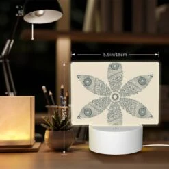 Rectangular Acrylic Night Light, A Black And White Drawing Of A Flower. -Acrylic Night Light Shop 196e1c2b0c713f3ab7c2131f5f048e54a5c72499