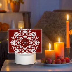 Rectangular Acrylic Night Light, A White And Red Flower Design On A Red Background. -Acrylic Night Light Shop 19d84d08288a7f9b69ce0be65d29e14fde892181