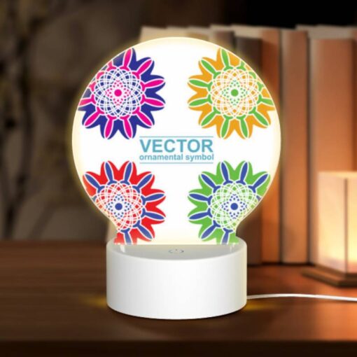 Round Acrylic Night Light, A Set Of Six Colorful Flower Designs. -Acrylic Night Light Shop 1a2ef22b238a9a28808e1285d9466203ee322b59