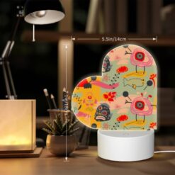 Love Acrylic Night Light, A Colorful And Whimsical Pattern Featuring A Variety Of Animals And Objects. -Acrylic Night Light Shop 1a3016c962894e1a0350c9f2ded63d30f678d9f1