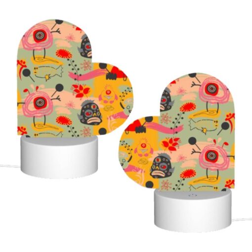 Love Acrylic Night Light, A Colorful And Whimsical Pattern Featuring A Variety Of Animals And Objects. -Acrylic Night Light Shop 1a48d1412d8ab1dec812c8c82453b5567c88c69b