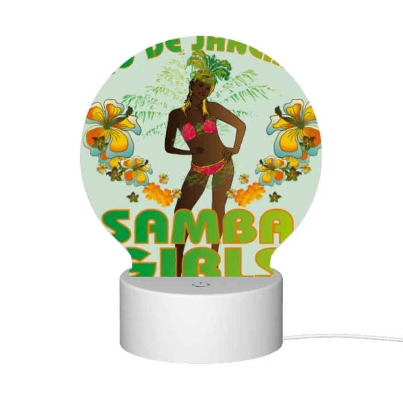 Round Acrylic Night Light, A woman in a bikini is posing for a poster advertising Rio de Janeiro. Round Acrylic Night Light, A Woman In A Bikini Is Posing For A Poster Advertising Rio De Janeiro. -Acrylic Night Light Shop 1aa26cdb3fb3c792621610d7a51e914334bf21d9