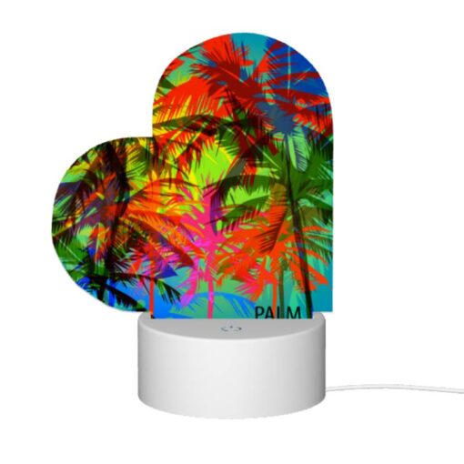 Love Acrylic Night Light, A Colorful Image Of Palm Trees With A Logo That Reads "Palm Beach." -Acrylic Night Light Shop 1ac02417a6ae2f015b072ae1a727370536e21010