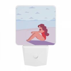 Night Light, A Woman In A Red Bathing Suit Is Sitting On The Beach. -Acrylic Night Light Shop 1ac09f513fa59772a4f567d77c6608c5026de9c6
