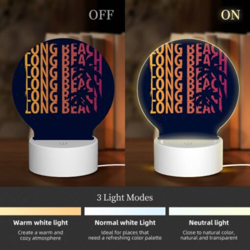 Round Acrylic Night Light, A Colorful Poster Advertising Summer Adventures. -Acrylic Night Light Shop 1adf57e3a14183e099cde813b45a8bd9dfcfb887