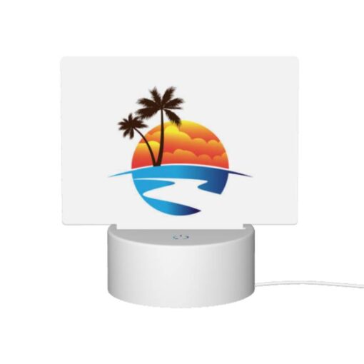 Rectangular Acrylic Night Light, A Sunset With A Beach And Palm Trees. -Acrylic Night Light Shop 1b9351bd1fdf3c047447c4849be61cdb146fc81d
