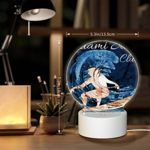 Round Acrylic Night Light, A Surfer Is Riding A Wave On A Surfboard. -Acrylic Night Light Shop 1d9d5fe8655c72d9035de94f45e1e79d6a35b81d