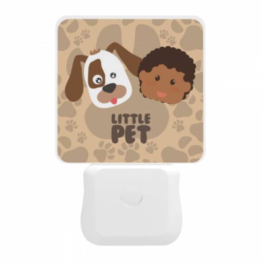 Night Light, A Cartoon Of A Dog And A Black Child With The Words "Little Pet" Written Underneath Them. -Acrylic Night Light Shop 1da81db12eff96fdb9f718ff395eaa30ea9f7eff