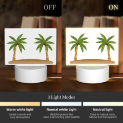 Rectangular Acrylic Night Light, Two Palm Trees On A Sandy Beach. -Acrylic Night Light Shop 1dbdc309fcb4bbfdcc4d6164b062e65ba83da1b1