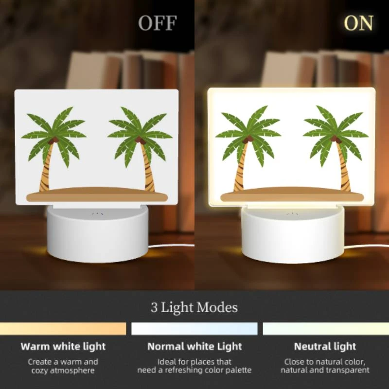 Rectangular Acrylic Night Light, Two palm trees on a sandy beach. Rectangular Acrylic Night Light, Two Palm Trees On A Sandy Beach. -Acrylic Night Light Shop 1dbdc309fcb4bbfdcc4d6164b062e65ba83da1b1