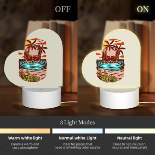 Love Acrylic Night Light, A Cartoon Of A Skull In The Water With A Palm Tree In The Background. -Acrylic Night Light Shop 1dfe602eca17686bd9cf5dbf08fa5e2242e4c729