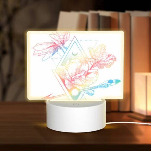 Rectangular Acrylic Night Light, A Colorful Flower With A Green Stem And A Blue Arrow. -Acrylic Night Light Shop 1f08c4c1beb9e057bfe711f7a21a50432a562161