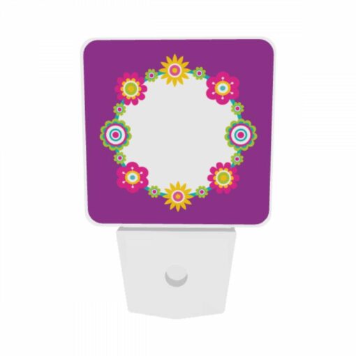 Night Light Set Of 2, A Purple Background With A Yellow Sunflower Design. -Acrylic Night Light Shop 1f219c2a20db9afb33e05c57cdb0a273c28c814d