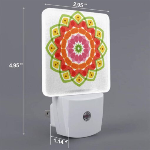 Night Light Set Of 2, A Colorful Flower With Green And Orange Colors. -Acrylic Night Light Shop 1f5569b21c7d47c622277923c85f47a0514bdf5a