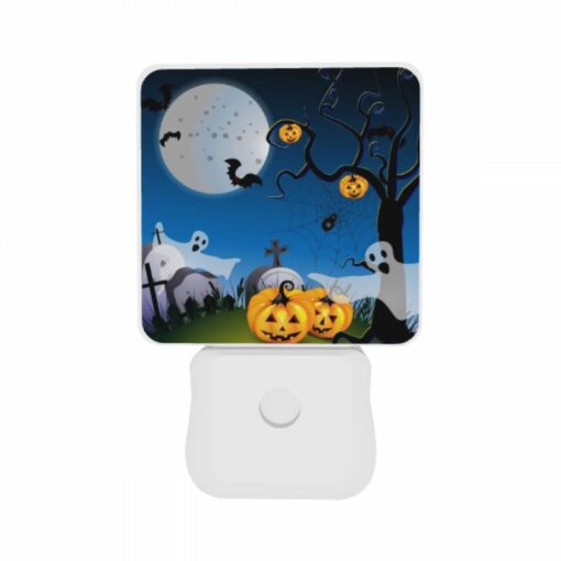 Night Light Set Of 2, A Tree With A Spider Web And Pumpkins Hanging From It. -Acrylic Night Light Shop 1f7259ee2201e0be9d5f72cbf4eb035643844e5c