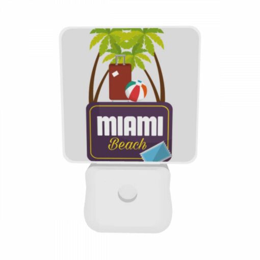 Night Light Set Of 2, A Sign For Miami Beach With A Beach Ball And A Suitcase. -Acrylic Night Light Shop 1fc7e9ffc46d58caed371ef319fae7bc3f37c0f8