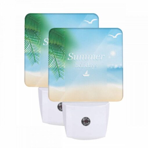 Night Light Set Of 2, A Picture Of A Beach With A Boat And Palm Trees. -Acrylic Night Light Shop 1fd3721a84ddce9ee086dacf902fb9ad37ce4227