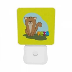 Night Light Set Of 2, A Cartoon Cat Is Sitting On The Ground And Says "Pets." -Acrylic Night Light Shop 2021f7665f939d7545c5fed1c1eb17d54715bb02