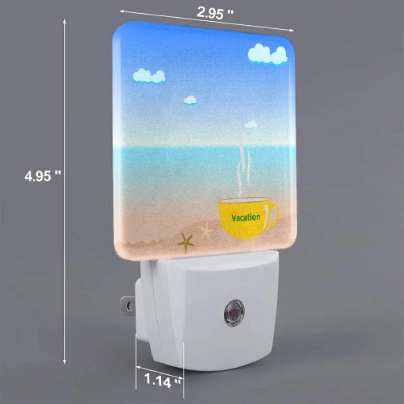 Night Light Set of 2, A cup of coffee with a beach scene in the background. Night Light Set Of 2, A Cup Of Coffee With A Beach Scene In The Background. -Acrylic Night Light Shop 2076890c01749d6a1b1be780c22a28c9460ba44f