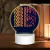 Round Acrylic Night Light, A Colorful Poster Advertising Summer Adventures.
