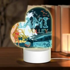 Love Acrylic Night Light, A Woman In A Bikini Is Standing In Front Of A Beach Volleyball Net.