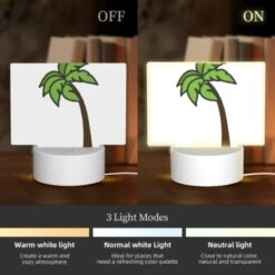 Rectangular Acrylic Night Light, A Green And Brown Palm Tree Is Shown In A Cartoon Style. -Acrylic Night Light Shop 21b2338e8d83e017405d07d6c7172d2c6fcec7bd