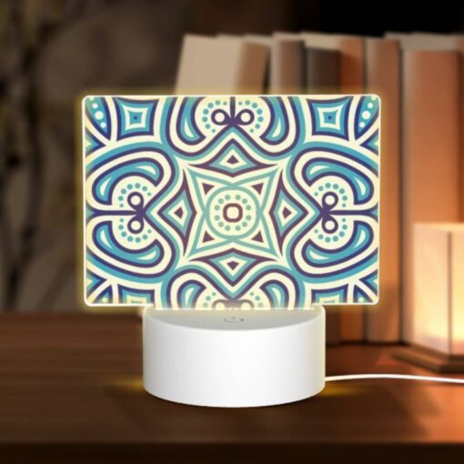 Rectangular Acrylic Night Light, A Blue And White Patterned Design. -Acrylic Night Light Shop 222a855a37c58cb7b92a8afaeb0e717800c94094