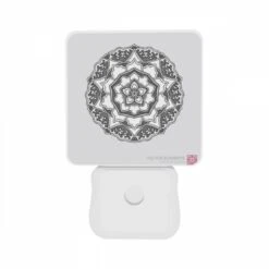 Night Light Set Of 2, A Black And White Design Of A Flower. -Acrylic Night Light Shop 2245f6224adaca0b21cf70cbd5b406c3d16b2a01