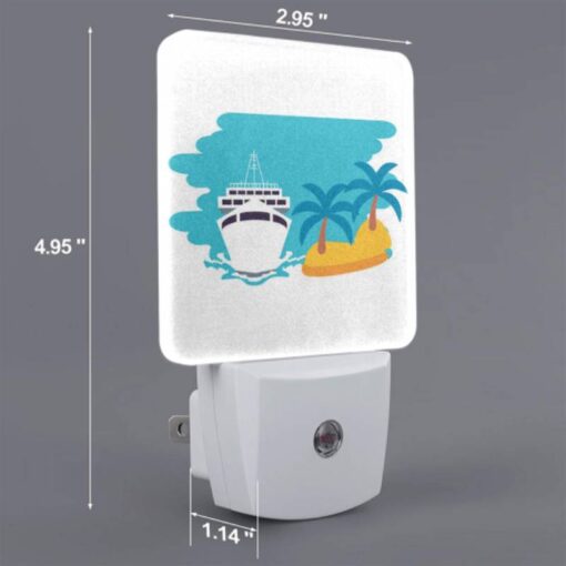 Night Light Set Of 2, A Boat Is Sailing In The Ocean Next To A Palm Tree. -Acrylic Night Light Shop 224b0d14bca65b22798b7dfec8ee42ab5ae8e892