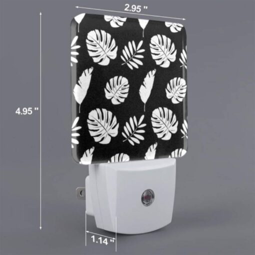 Night Light Set Of 2, A Pattern Of Leaves On A Black Background. -Acrylic Night Light Shop 2313ea4200b8776460b793f74b3bd6782670ddaa