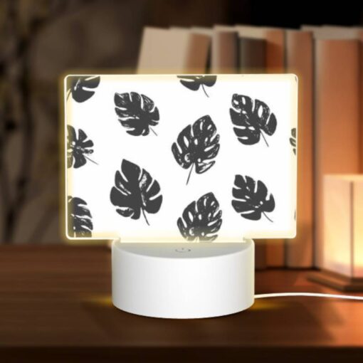 Rectangular Acrylic Night Light, A Pattern Of Leaves On A White Background. -Acrylic Night Light Shop 2315042a0424afde15257f62ac9d2698d7dfe747