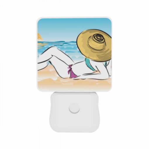 Night Light Set Of 2, A Woman Is Laying On The Beach -Acrylic Night Light Shop 23512e0727374d22536f6aec86b68c809d5766f2