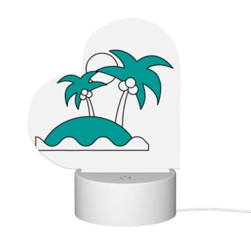 Love Acrylic Night Light, A Cartoon Drawing Of A Tropical Island With Two Palm Trees. -Acrylic Night Light Shop 23c62dd8932771f13dbd7a8d2e8039a4a017eb56