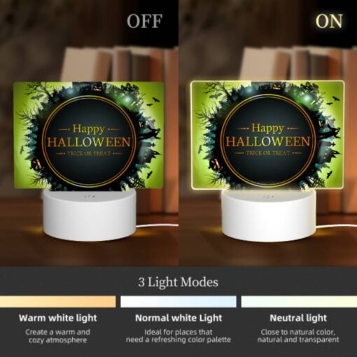 Rectangular Acrylic Night Light, A Round Sign With A Halloween Theme. -Acrylic Night Light Shop 24023fd6d2fe00c46e7bd7aa79d00ef001cad110
