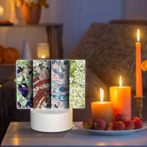 Rectangular Acrylic Night Light, Four Different Colored Designs Of Swirls And Patterns. -Acrylic Night Light Shop 241e31d0dbab8f17f13c4d84908789cdba061437