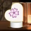 Love Acrylic Night Light, A Pink Flower With Purple Petals.