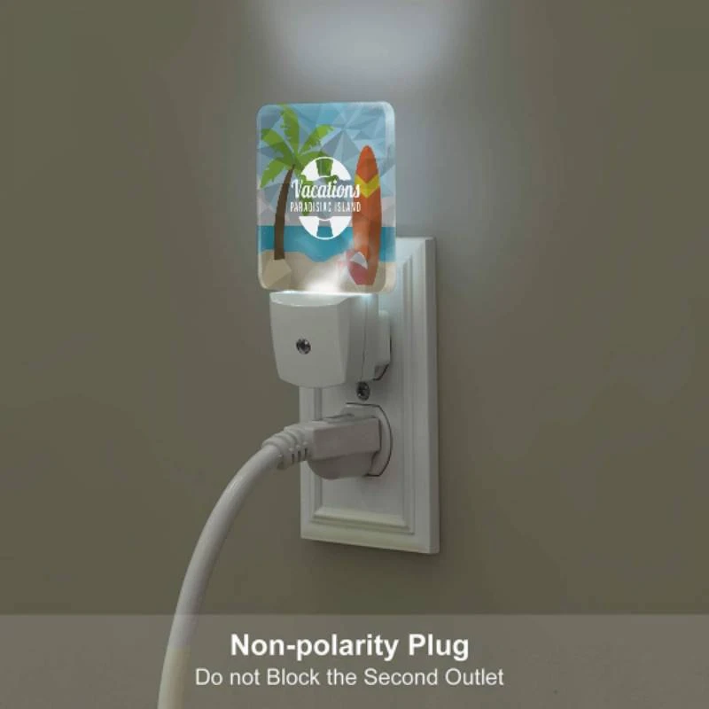 Night Light Set of 2, A vacations logo with a palm tree and a surfboard. Night Light Set Of 2, A Vacations Logo With A Palm Tree And A Surfboard. -Acrylic Night Light Shop 24a7520da2472d89d2d72517a591419b6aa52074