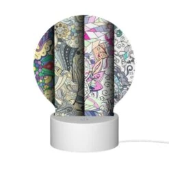 Round Acrylic Night Light, Four Different Colored Paintings Of Flowers. -Acrylic Night Light Shop 24d3530e208be90b55c8aff067bbff093a3d3d67