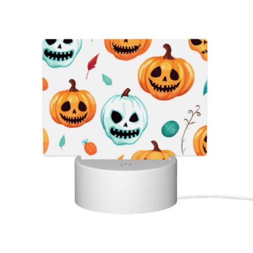 Rectangular Acrylic Night Light, A Pattern Of Pumpkins With Smiling Faces And Leaves. -Acrylic Night Light Shop 25006d9120f602504d0ba37575ddf5344c61a362