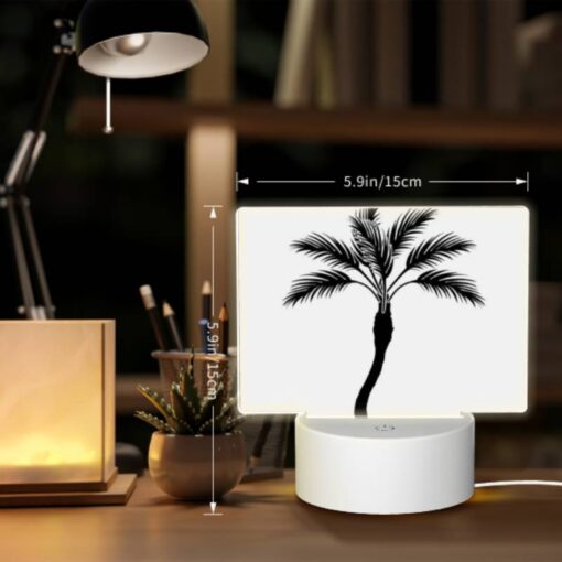 Rectangular Acrylic Night Light, A Black And White Drawing Of A Palm Tree. -Acrylic Night Light Shop 257bf323e107dc2feee30e0ff40e2a5176665cc7