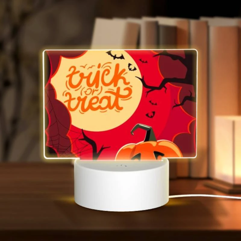 Rectangular Acrylic Night Light, A Halloween themed poster with a pumpkin and a spider web. Rectangular Acrylic Night Light, A Halloween Themed Poster With A Pumpkin And A Spider Web. -Acrylic Night Light Shop 25d4346584b061ac5fd9277f69eefd3622543419