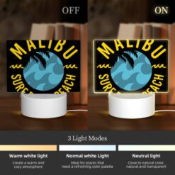 Rectangular Acrylic Night Light, A Logo For Malibu Surf Rider Beach. -Acrylic Night Light Shop 25d68ebbb17f905f7bdd11f72538d0edd828f4e0