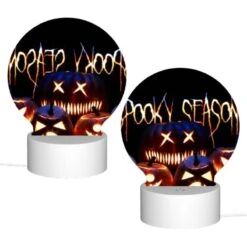 Round Acrylic Night Light, A Group Of Pumpkins With Scary Faces On Them. 1 Round Acrylic Night Light, A Group Of Pumpkins With Scary Faces On Them. -Acrylic Night Light Shop 2668c1aec2ac364eca82bb0fb9a0a9a74f87d721