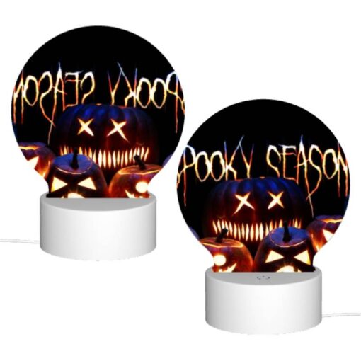 Round Acrylic Night Light, A Group Of Pumpkins With Scary Faces On Them. -Acrylic Night Light Shop 2668c1aec2ac364eca82bb0fb9a0a9a74f87d721