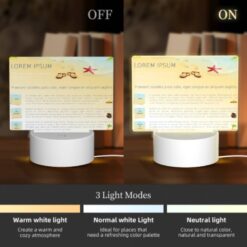 Rectangular Acrylic Night Light, A Colorful Poster With A Beach Theme And A Starfish On It. -Acrylic Night Light Shop 267bc78a8af3d297de3ed88481cdc33f093f4988