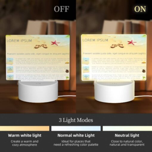 Rectangular Acrylic Night Light, A Colorful Poster With A Beach Theme And A Starfish On It. -Acrylic Night Light Shop 267bc78a8af3d297de3ed88481cdc33f093f4988